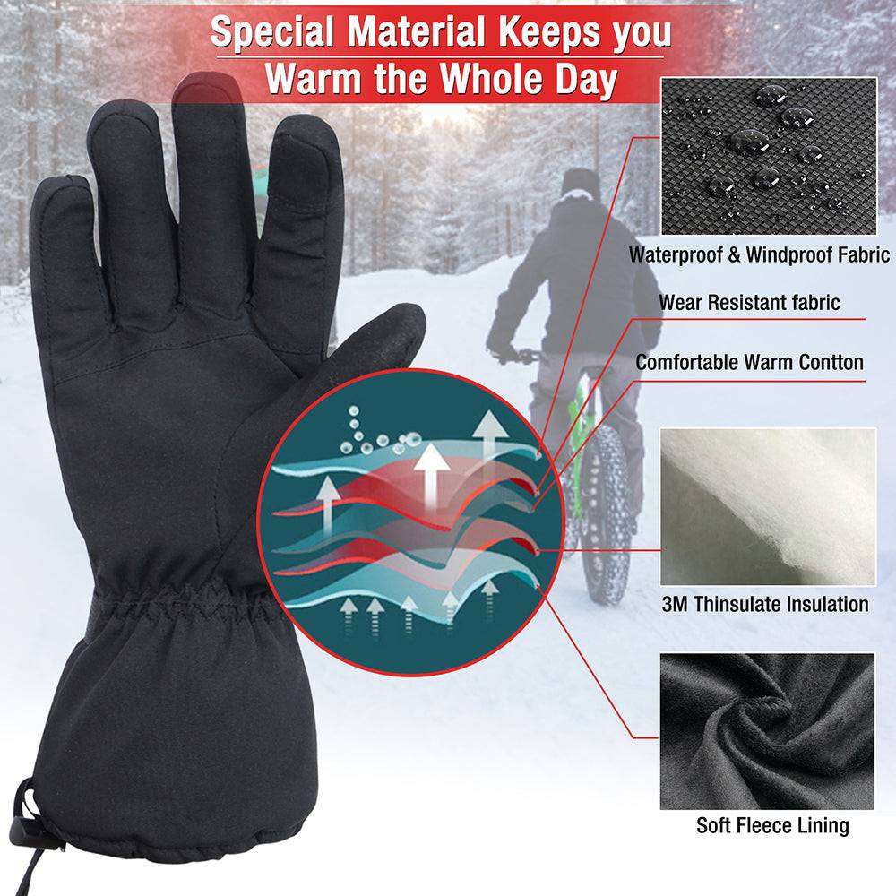 Heated Gloves for Men Women, Battery Powered Electric Glove with Touchscreen for Outdoor Activities