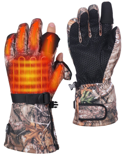 Heated Vest and Glove Set with Eight Zones and Magnetic Flip Fingertips