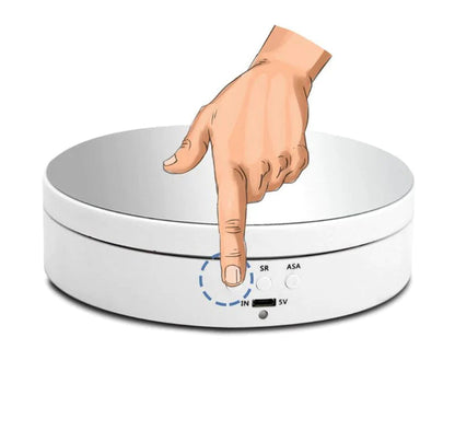 Motorized Turntable for Product Photography with Variable Speed Control and Angle Settings
