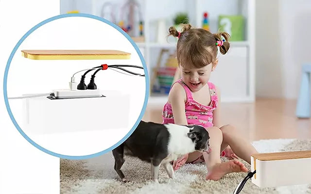 Cable Organizer Box with Dual Side Openings and Secure Lid, 3 Sizes