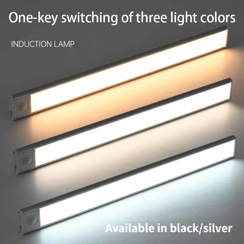 Motion Sensor Cabinet Light with Magnetic Mount and Adjustable Color Temperature, 9mm Slim