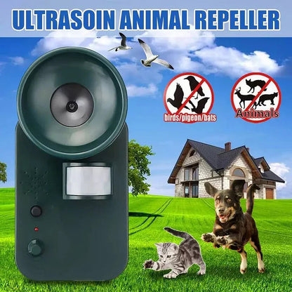Motion-Activated Ultrasonic Animal Repeller with Adjustable Frequency and Flashing Light