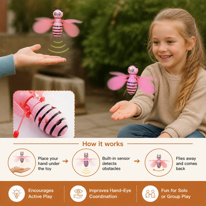 Motion Sensor Flying Bee with LED Lights and Obstacle Detection