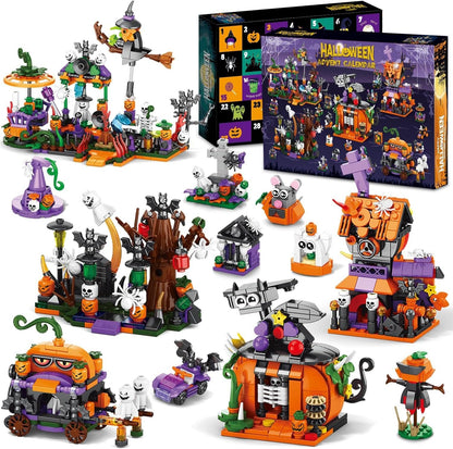 Halloween Building Block Countdown Calendar with 31 Daily Builds and 5 Character Figures