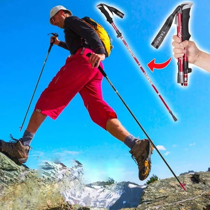 Telescopic Trekking Pole with Foldable Design and Height Adjustment