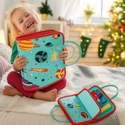 Interactive Fabric Activity Book with Zippers and Buttons for Early Learning