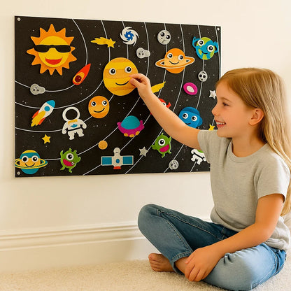 Felt Board Set with Animal Figures and Nature Shapes for Kids