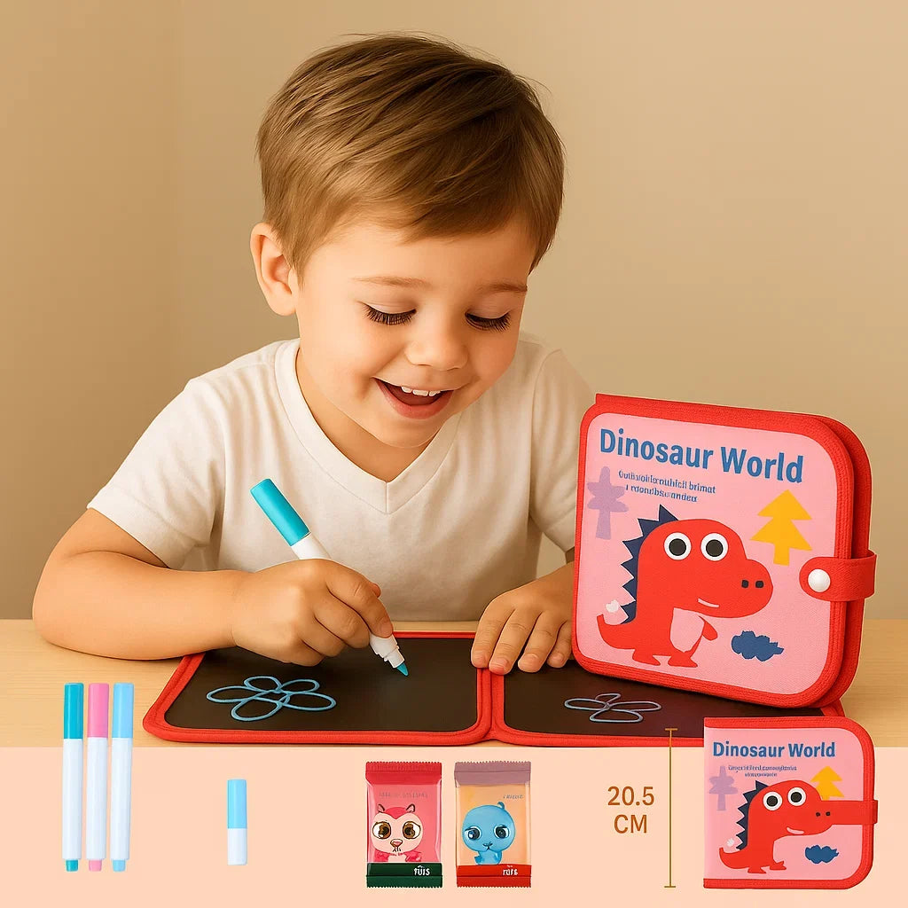 Reusable Drawing Book with Wipeable Pages for Kids