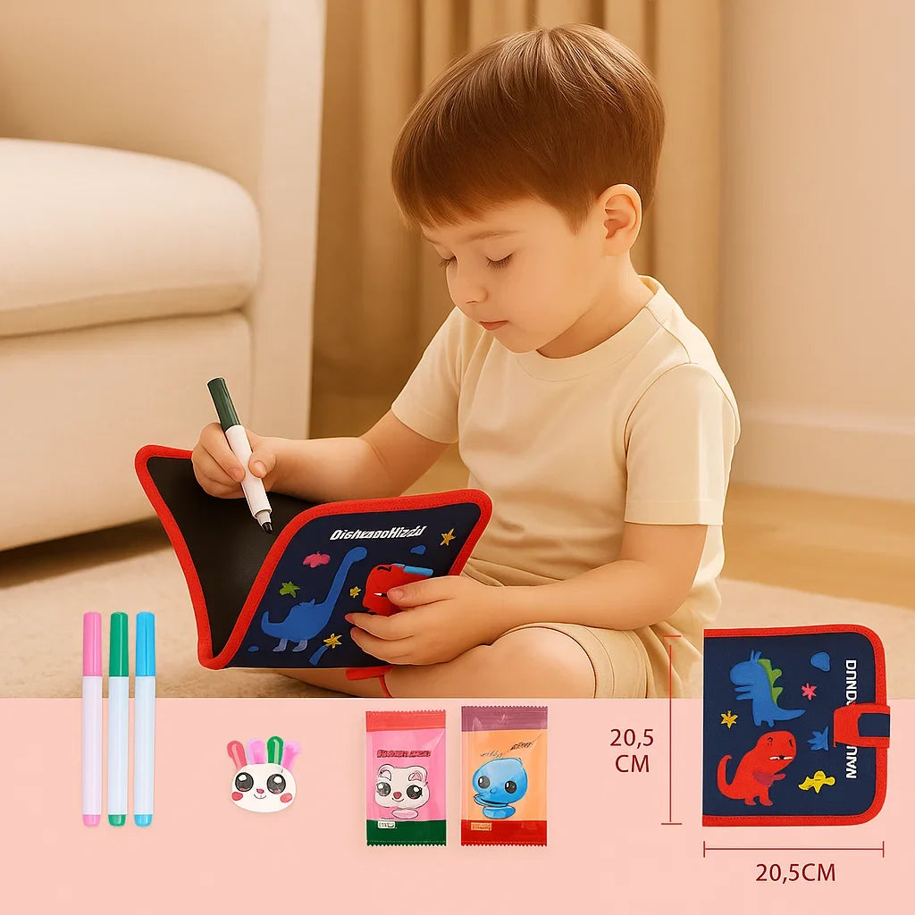 Reusable Drawing Book with Wipeable Pages for Kids