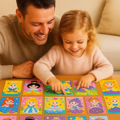 Sticker Placement Craft Set with Numbered Guides and Animal Vehicle Scenes