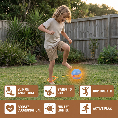 Ankle Bounce Ball with Motion Activated LED Lights and Adjustable Strap