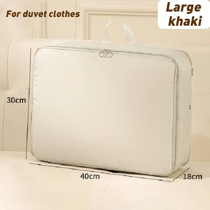 Vacuum-Free Compression Storage Bag with Built-In Zipper Channel and Reinforced Handles