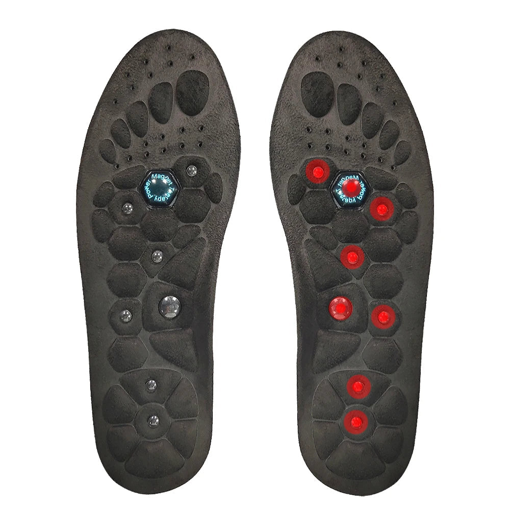 Magnetic Shoe Insoles with Raised Pressure Points and Trim to Fit Sizing