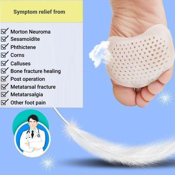Metatarsal Gel Pads with Adhesive Backing and Ventilated Surface, Set of 2