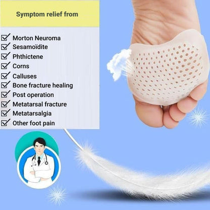 Metatarsal Gel Pads with Adhesive Backing and Ventilated Surface, Set of 2