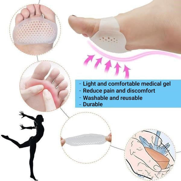 Metatarsal Gel Pads with Adhesive Backing and Ventilated Surface, Set of 2