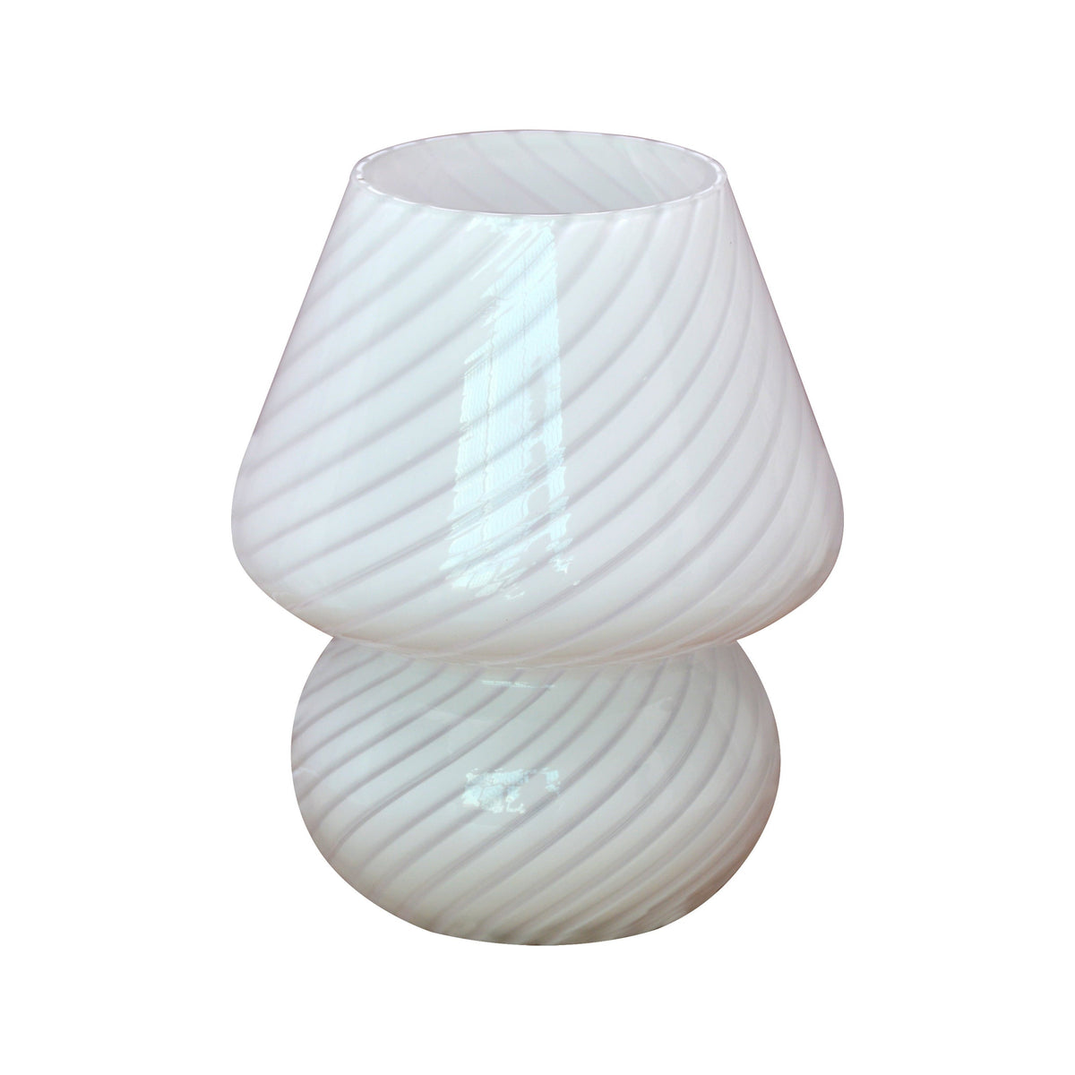 Glass Mushroom Table Lamp with Stepless Dimming and Swirled Pattern