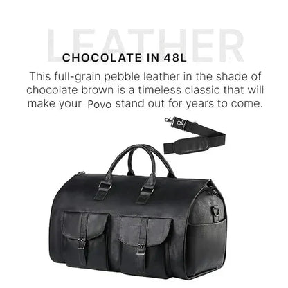 Convertible Duffle Bag with Garment Mode and Shoe Compartment, Rolling Handle