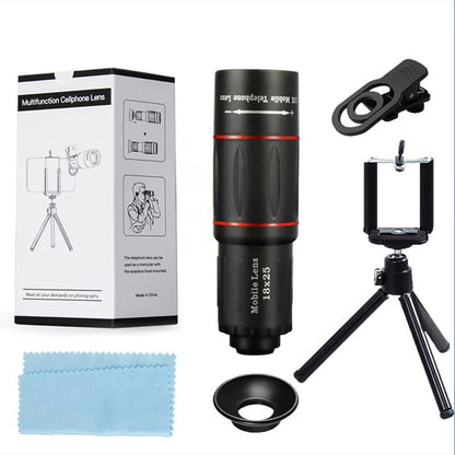 Smartphone Telescope Lens 18X Magnification with Aluminum Body and Tripod Mount