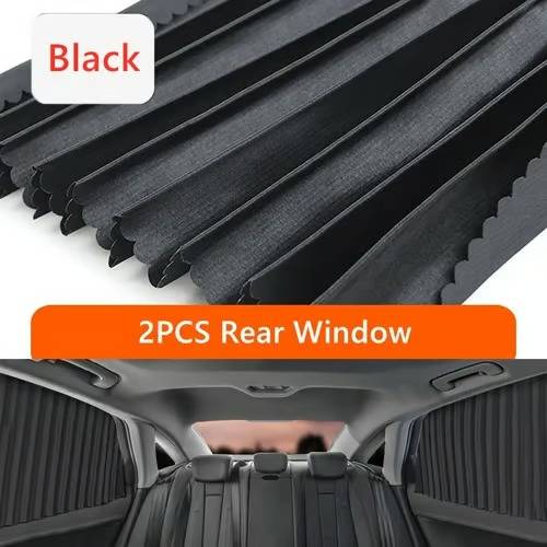 Magnetic Satin Car Window Shades with UV Protection and Sliding Track System