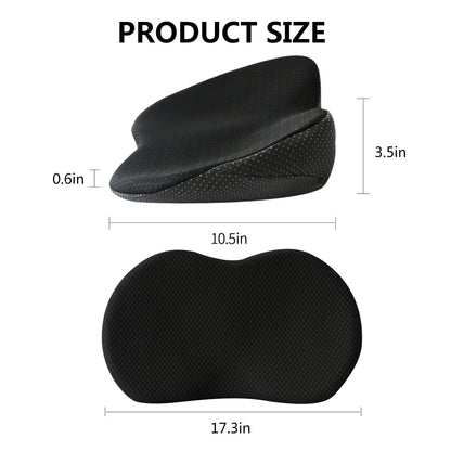 Memory Foam Car Seat Cushion with 3.5 Inch Height Boost and Breathable Cover