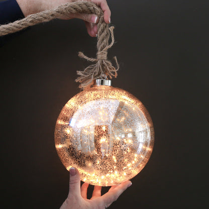Round: Luster Glass LED Ornament, with Remote - Interior Delights