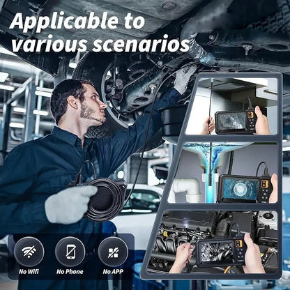 Endoscope Inspection Camera 1080p with 8mm Head and 4.3-Inch IPS Display, IP67 Waterproof