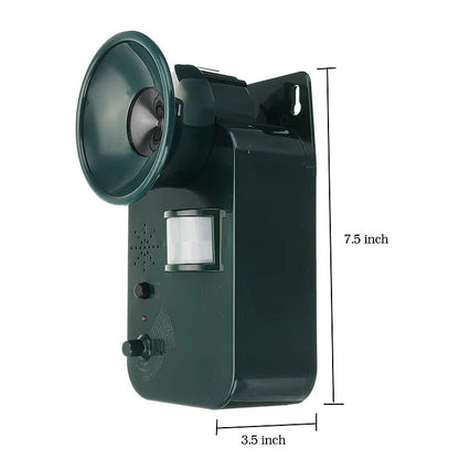 Motion-Activated Ultrasonic Animal Repeller with Adjustable Frequency and Flashing Light