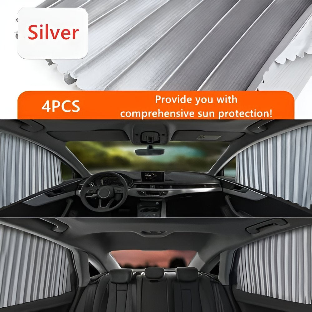 Magnetic Satin Car Window Shades with UV Protection and Sliding Track System