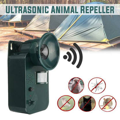 Motion-Activated Ultrasonic Animal Repeller with Adjustable Frequency and Flashing Light