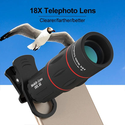 18X Smartphone Telescope Lens Kit with Tripod Mount