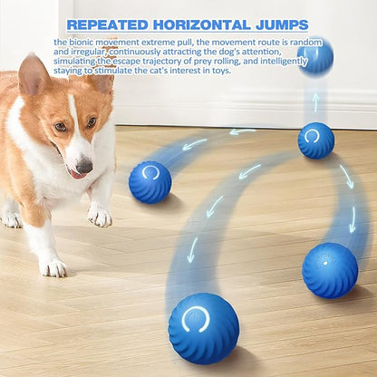 Automatic Rolling Dog Toy with Obstacle Sensor and 60-Minute Battery, Rechargeable All Vera Mart