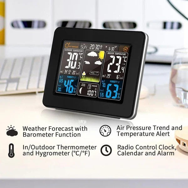 Weather Station with Wireless Sensor and Atomic Clock, Color LCD Display