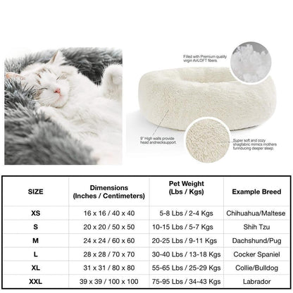 Plush Pet Bed with Raised Padded Walls and Removable Washable Cover