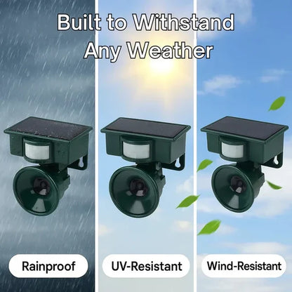 Motion Sensor Bird Repeller with Adjustable Sensitivity and Sound Alerts, Weather Resistant