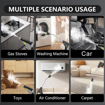 Portable 2500W Steam Cleaner with Heat Resistant Gloves and Multiple Nozzles for Home and Car