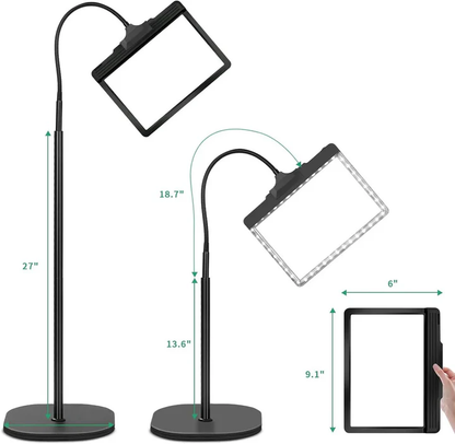 Hands Free Full Page Magnifying Glass with LED Light and Adjustable Stand for Reading and Hobbies