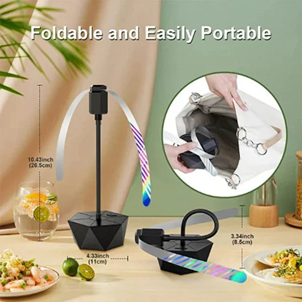 Tabletop Fly Deterrent Fan with Dual Power Options and Quiet Operation