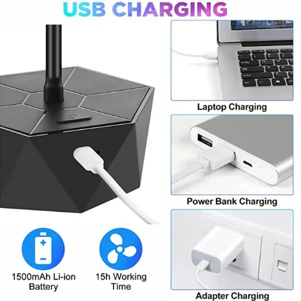 Tabletop Fly Deterrent Fan with Dual Power Options and Quiet Operation