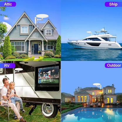 Outdoor HD TV Antenna with Built-In Amplifier and 360 Degree Reception, 40ft Cable