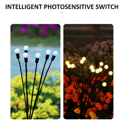 Solar Garden Stakes with Firefly Flicker Effect and Flexible Stems, 27.5 Inch All Vera Mart