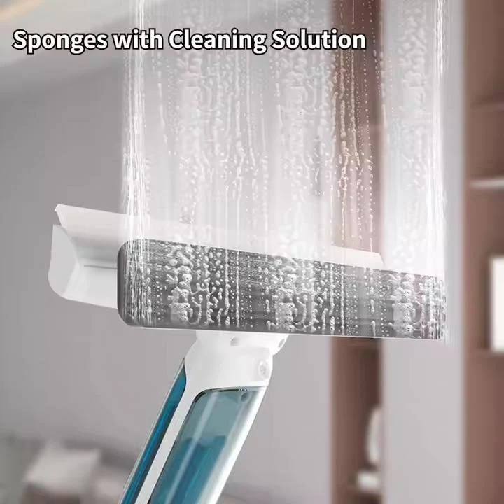 Window Cleaning Pole with Spray Tank and Microfiber Squeegee, 51-Inch Telescopic
