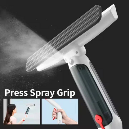 Window Cleaning Pole with Spray Tank and Microfiber Squeegee, 51-Inch Telescopic