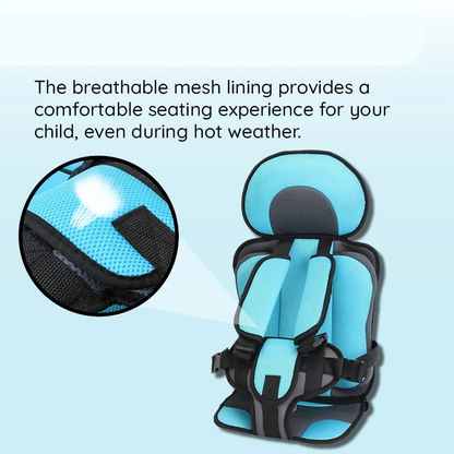 Booster Car Seat Cushion with Five Point Harness and Breathable Mesh Panel
