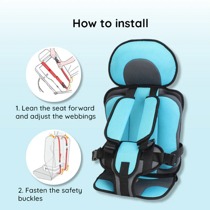 Booster Car Seat Cushion with Five Point Harness and Breathable Mesh Panel