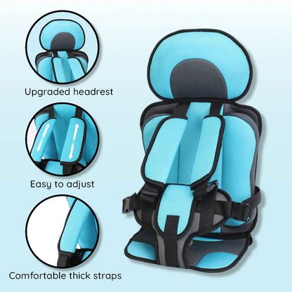 Booster Car Seat Cushion with Five Point Harness and Breathable Mesh Panel