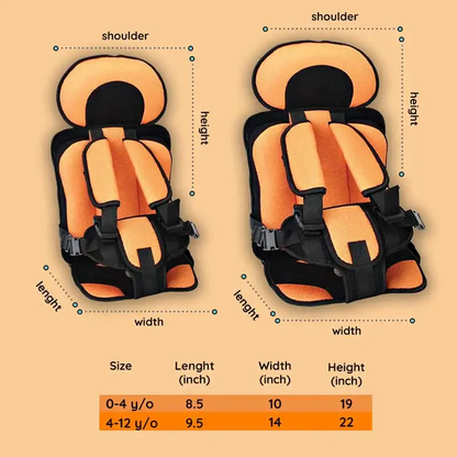 Booster Car Seat Cushion with Five Point Harness and Breathable Mesh Panel