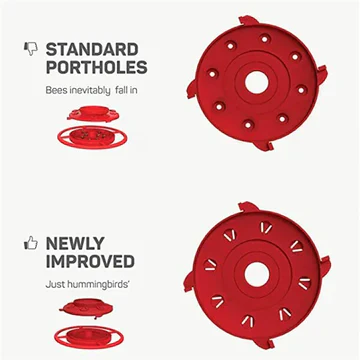 Hummingbird Feeder with Ant Moat and Eight Feeding Ports, 16oz Capacity