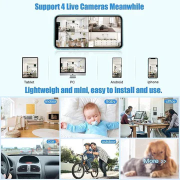 Wireless Mini Security Camera with 1080p HD and Motion Detection