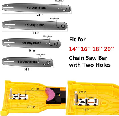 Chainsaw Chain Sharpener with Adjustable Dual Pin Mount and Portable Touch Up Stone All Vera Mart